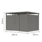 KOVINSKA VRTNA HIŠKA KARIBU OSTEN 3 ALUMINIJ 330X220X215 - slika 2